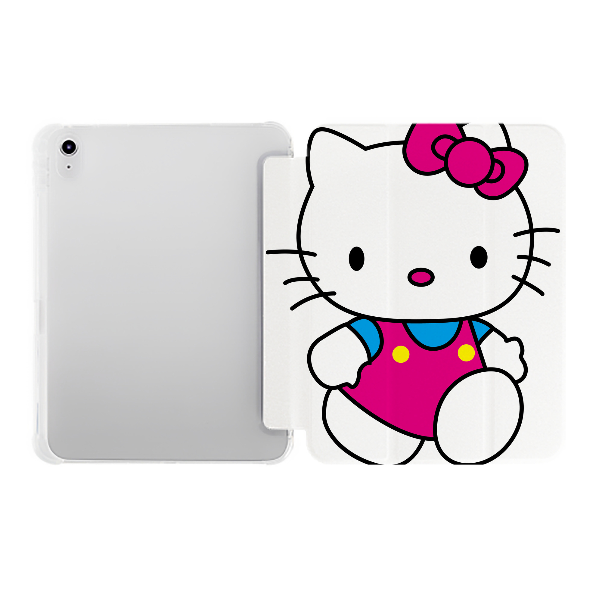 （画像用） Hello Kitty ハローキティ IPad ケース ペン収納付き 三つ折りスタンド PUレザー×シリコン 対応機種9.5/10.5/10.9インチ